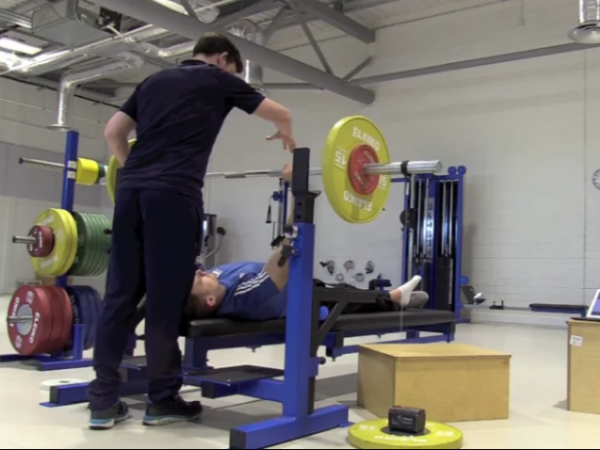 Athlete Patrick Monahan undergoing Strength and Conditioning training at the Sport Ireland Institute