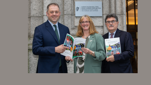 Minister Thomas Byrne, Sport Ireland CEO, Dr Úna May, Chair of Sport Ireland John Foley