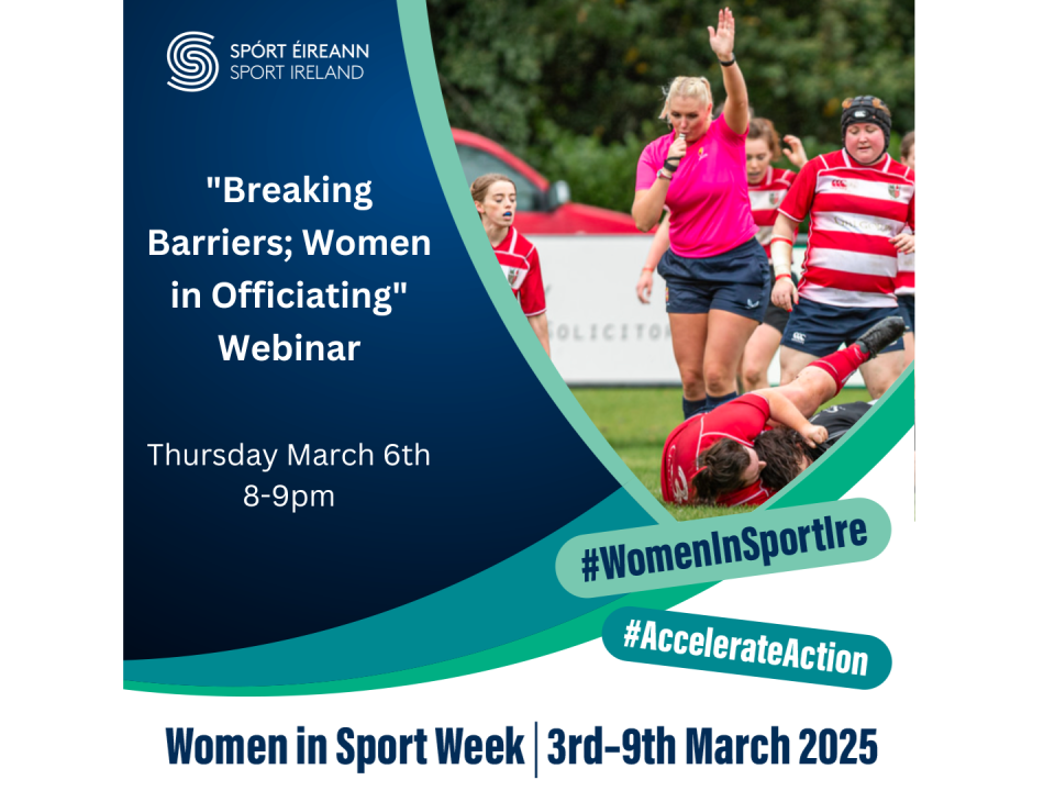 Breaking Barriers: Women in Officiating takes place on 6 March