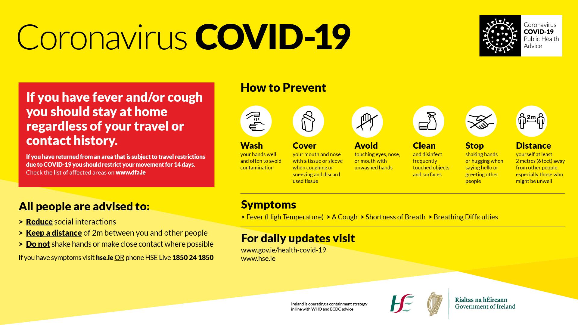 Coronavirus Covid 19 Sport Ireland